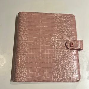 NOTIQ Wild Rose Croco Midi Agenda Cover - Fits 9 disc Planners + 7x9 Planners